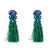 ( green)tassel earrings occidental style exaggerating Earring Alloy diamond fully-jewelled Bohemiaearrings