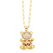 (C)occidental style fashion personality embed color zircon animal necklace woman  lovely rabbit samll pendantnkt