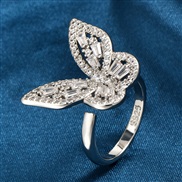 fashion sweet bronze shine zircon butterfly temperament opening woman ring
