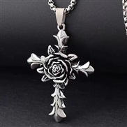 fashion concise Word flowers temperament personality man necklace