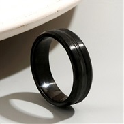 fashion concise black frosting surface personality man ring