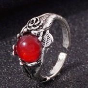 fashion retro embed color accessories opening temperament ring
