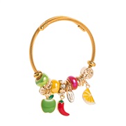 Korean styleins wind fashion newDIY Alloy bangle creative more elements enamel fruits pendant bracelet