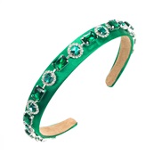 ( green) Headband Koreanins wind diamond Headband occidental style fashion pure color Korean style