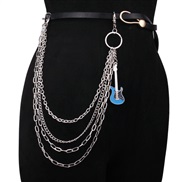 ( blue)occidental style  brief Metal chain fashion belt chain  personality pendant multilayer chain