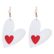 ( white)spring woman sweet love earrings all-Purpose brief personality woman Peach heart
