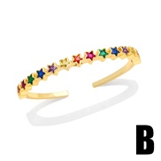 (B)occidental style temperament personality snake bangle embed colorful diamond butterfly Five-pointed star opening ba