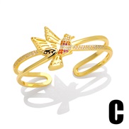 (C)occidental style temperament personality snake bangle embed colorful diamond butterfly Five-pointed star opening ba