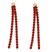 ( red)occidental style long style brief fully-jewelled tassel earringsins personality samll earring Earringera