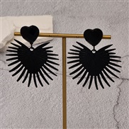 ( black)occidental style creative exaggerating black geometry love earrings ins trend personality earring