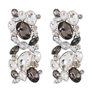 ( gray)E exaggerating retro flowers earrings  colorful diamond personality Earring fashion elegant earring woman