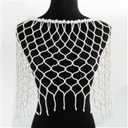 ( white) personality beads chain  elegant imitate Pearl wind fashion shawl woman
