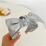 ( Silver butterfly ) same style Imitation leather bow high width Headband sweet woman all-Purpose HeadbandR