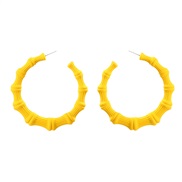 ( yellow)earrings Alloy Word earrings bamboo Round Earring occidental style exaggerating Metal