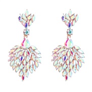 (AB color) occidental style colorful diamond earrings woman Alloy diamond Earring exaggerating fully-jewelled super sam