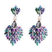 (color ) occidental style colorful diamond earrings woman Alloy diamond Earring exaggerating fully-jewelled super samll