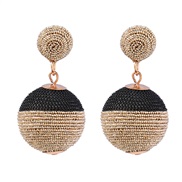 ( black)spring earring chain Alloy earrings woman occidental style geometry Earringearrings