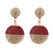( Dull red)spring earring chain Alloy earrings woman occidental style geometry Earringearrings
