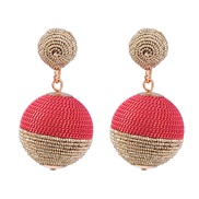 ( Pink)spring earring chain Alloy earrings woman occidental style geometry Earringearrings