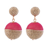 ( rose Red)spring earring chain Alloy earrings woman occidental style geometry Earringearrings