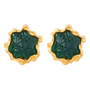 ( green)spring Alloy resin flowers occidental style earrings woman Bohemia ethnic style Earringearrings