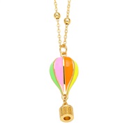 occidental style embed color zircon butterfly necklace creative personality balloon pendant clavicle chain chainnk