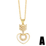 (A) occidental style samll heart-shaped pendant necklace fashion personality clavicle chain womannkb