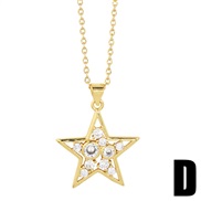 (D)occidental style brief small fresh temperament Five-pointed star necklace fashion samll star clavicle chainnk