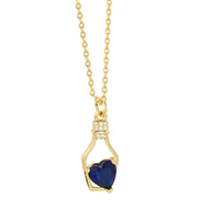 ( blue) creative fashion fashion heart-shaped zircon necklace trend all-Purpose diamond pendant womannk
