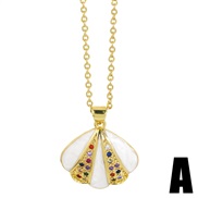 (A)occidental styleins brief samll Five-pointed star necklace enamel diamond clavicle chain woman chainnk