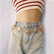 ( Gold)atmospheric Metal pendant chain woman chain sun buckle Metal chain chain