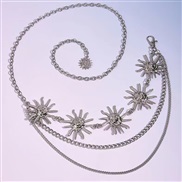 ( Silver)atmospheric Metal pendant chain woman chain sun buckle Metal chain chain