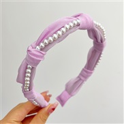 (purple Pearl )Korea transparent Headband pure color sweet lovely woman wind Pearl HeadbandF