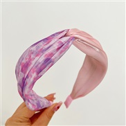 ( Pink width )Korean style small freshI wind  color fashion splice width Headband all-Purpose HeadbandF