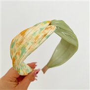 ( green width )Korean style small freshI wind  color fashion splice width Headband all-Purpose HeadbandF