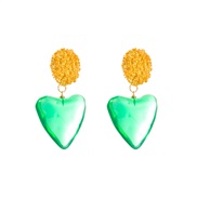 ( green)occidental styleins earrings Alloy embed translucent love resin earring temperament exaggerating Earring