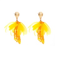 ( yellow)occidental styleins fashion wind handmade beads multilayer petal tassel earrings Bohemian style Earring