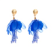 ( blue)occidental styleins fashion wind handmade beads multilayer petal tassel earrings Bohemian style Earring