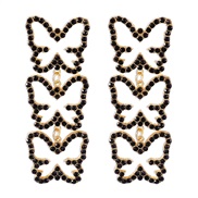 ( black)E occidental style Earring  creative hollow butterfly geometry earrings Pearl elegant fashion long style earring