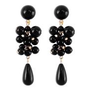 ( black) retro imitate Pearl earrings  Drop-type personality fashion earring sweet small fresh Earring