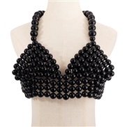 ( black)occidental style exaggerating Pearl Sling  personality beads fashion