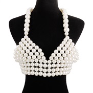 ( white)occidental style exaggerating Pearl Sling  personality beads fashion