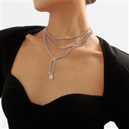( White K) occidental style  samll wind temperament elegant chain fully-jewelled claw chain