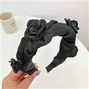 ( black )Korean styleins wind width Cloth Headband high Headband temperament flowers head