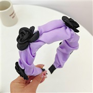 (purple )Korean styleins wind width Cloth Headband high Headband temperament flowers head