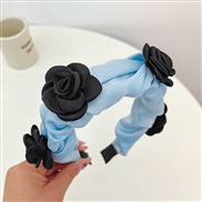 ( blue )Korean styleins wind width Cloth Headband high Headband temperament flowers head