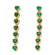 ( green)occidental style  color zircon love tassel earrings woman  fashion temperament high earringserq