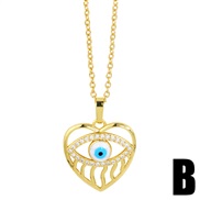 (B) retro brief eyes pendant necklace  occidental style personality geometry eyes pendant clavicle chainnkr