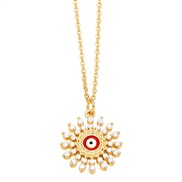 ( red)occidental style fashion bronze gilded fully-jewelled sun flower eyes pendant necklacenkq