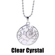 (circular )twining surround crystal drop Life tree pendant necklace clavicle chainnk